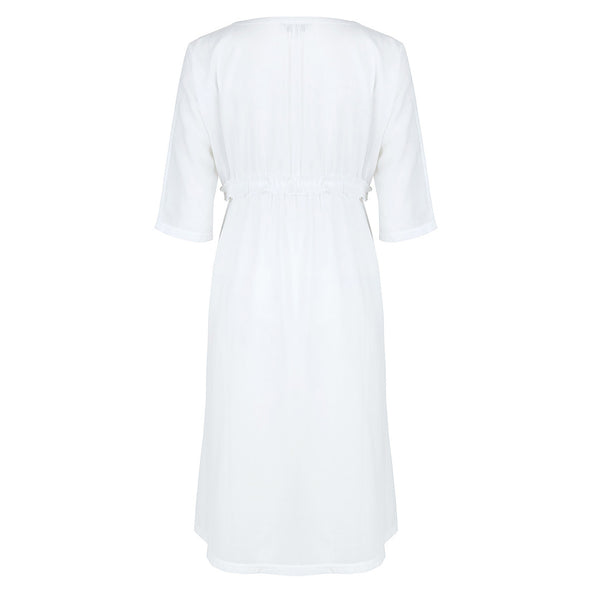 White Pleated Dress